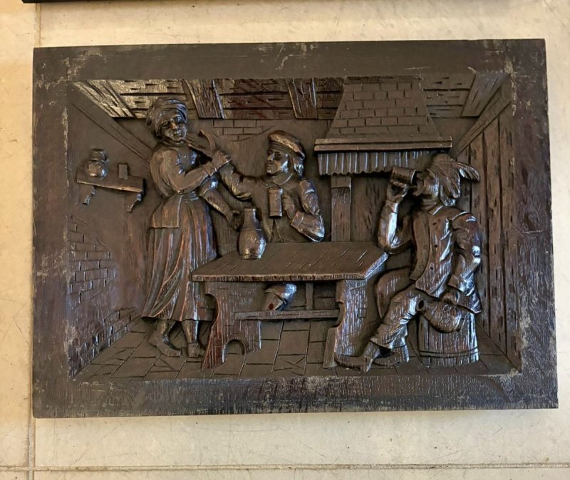 Set of Nine Antique Victorian Hand-Carved Oak Panels